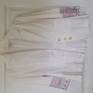 J Jill white 3/4 sleeve blazer